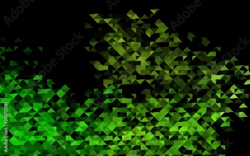Dark Green vector background with triangles. Illustration with set of colorful triangles. Smart design for your business advert.
