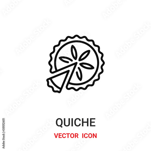 Quiche vector icon. Modern, simple flat vector illustration for website or mobile app.Meat pie symbol, logo illustration. Pixel perfect vector graphics	