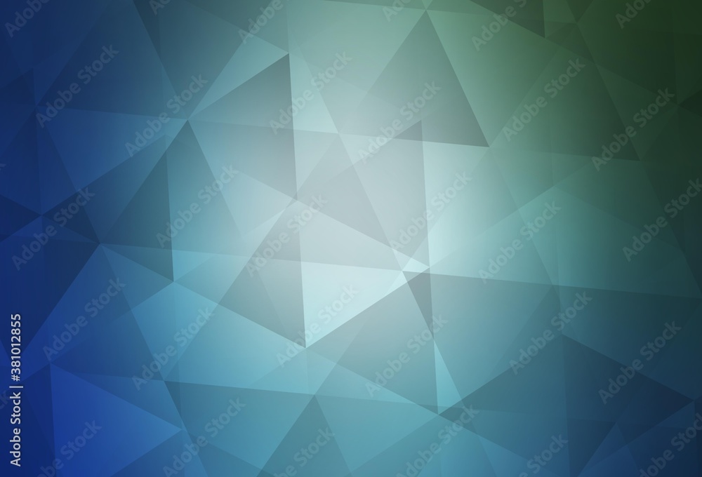 Obraz premium Light Blue, Green vector gradient triangles template.