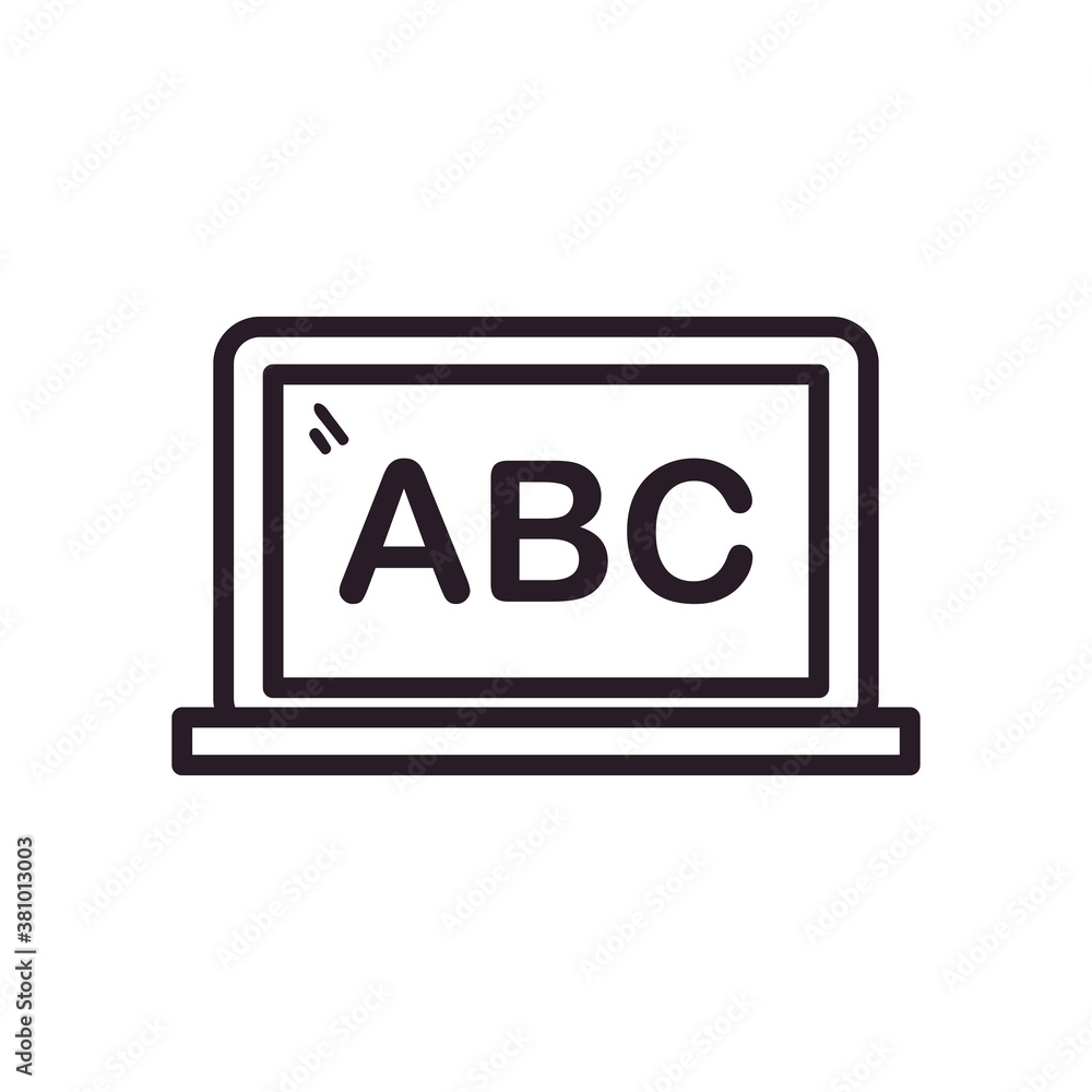 school abc laptop line style icon vector design school abc laptop line style icon vector design