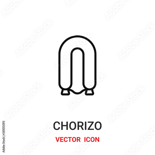 Chorizo vector icon. Modern, simple flat vector illustration for website or mobile app.Sausage symbol, logo illustration. Pixel perfect vector graphics	