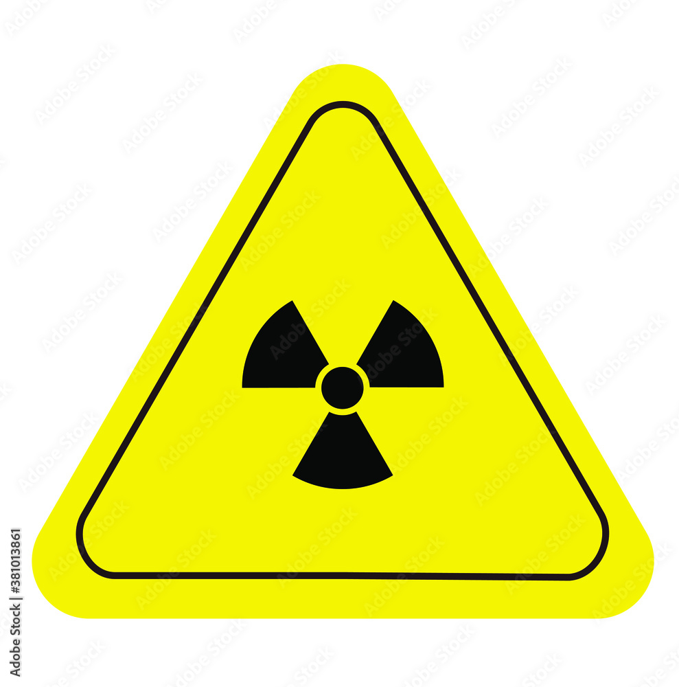 Radiation danger. Radiation triangular sign. Radiation Hazard Sign