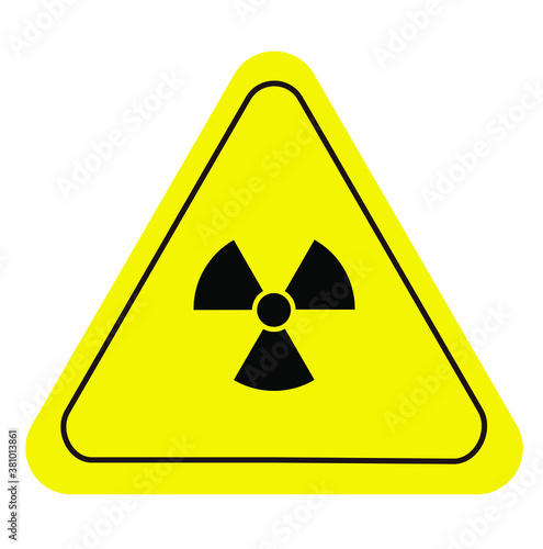 Radiation danger. Radiation triangular sign. Radiation Hazard Sign. Symbol of radioactive threat alert. laboratory warning sign