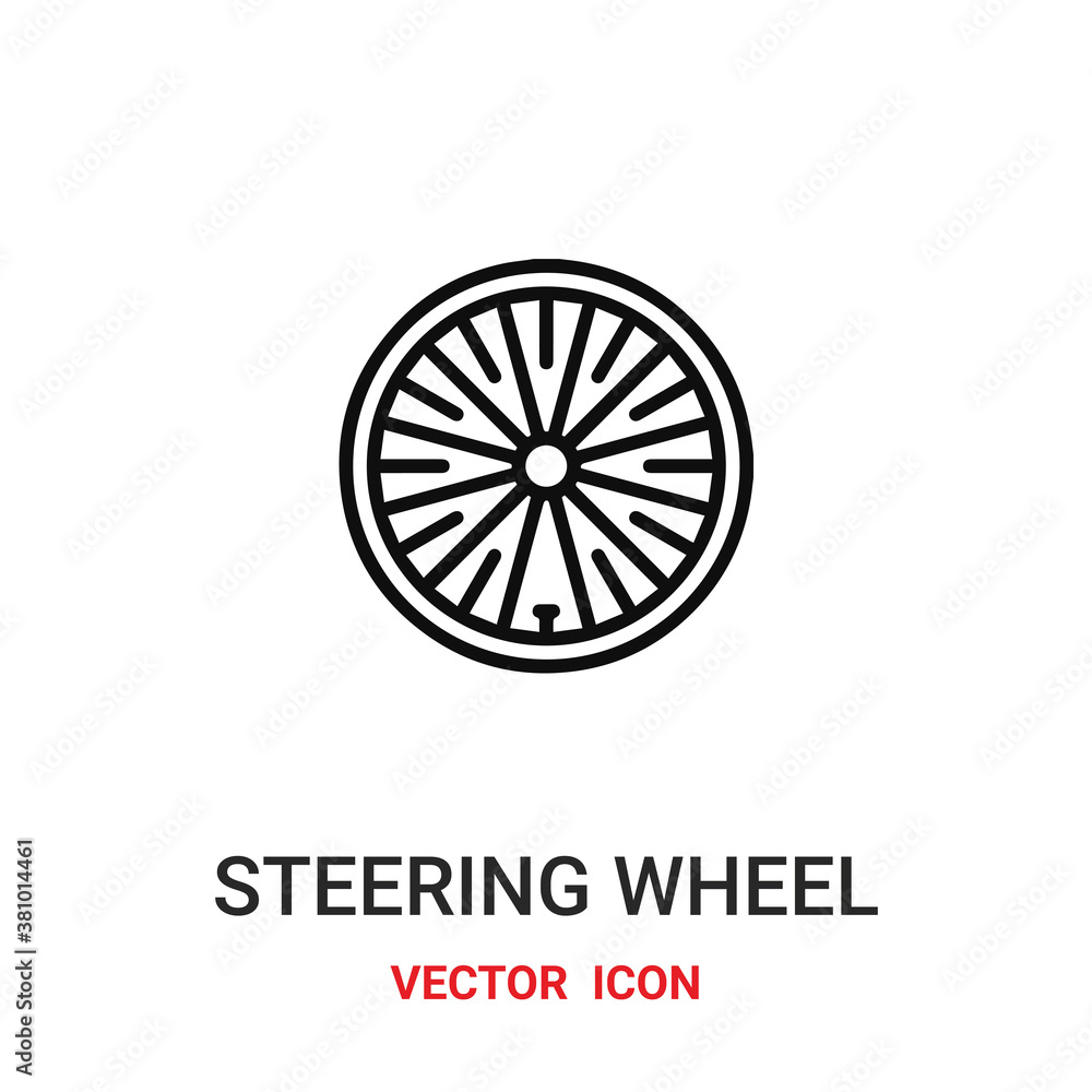 steering wheel icon vector symbol. steering wheel symbol icon vector for your design. Modern outline icon for your website and mobile app design.