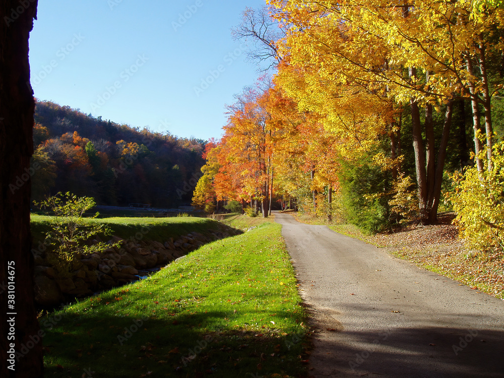 a rural road in autumn in Pennsylvania