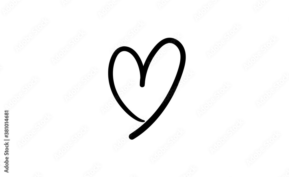 Sign of a heart. Love symbol doodle. Hand drawn vector illustration. Sign of a heart. Love symbol doodle. Hand drawn vector illustration.
