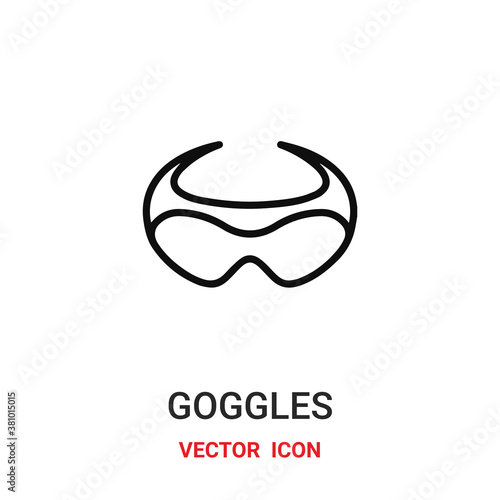 goggles icon vector symbol. goggles symbol icon vector for your design. Modern outline icon for your website and mobile app design.