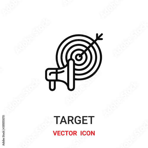 Target vector icon. Modern, simple flat vector illustration for website or mobile app.Marketing target symbol, logo illustration. Pixel perfect vector graphics 