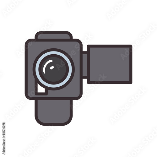 videocamera line and fill style icon vector design