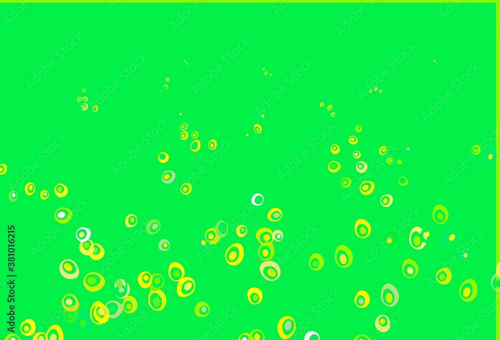Light Green, Yellow vector cover with spots.