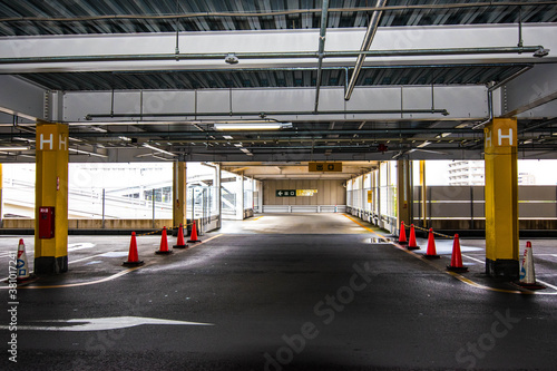 Exit of Japanese multi-storey car park