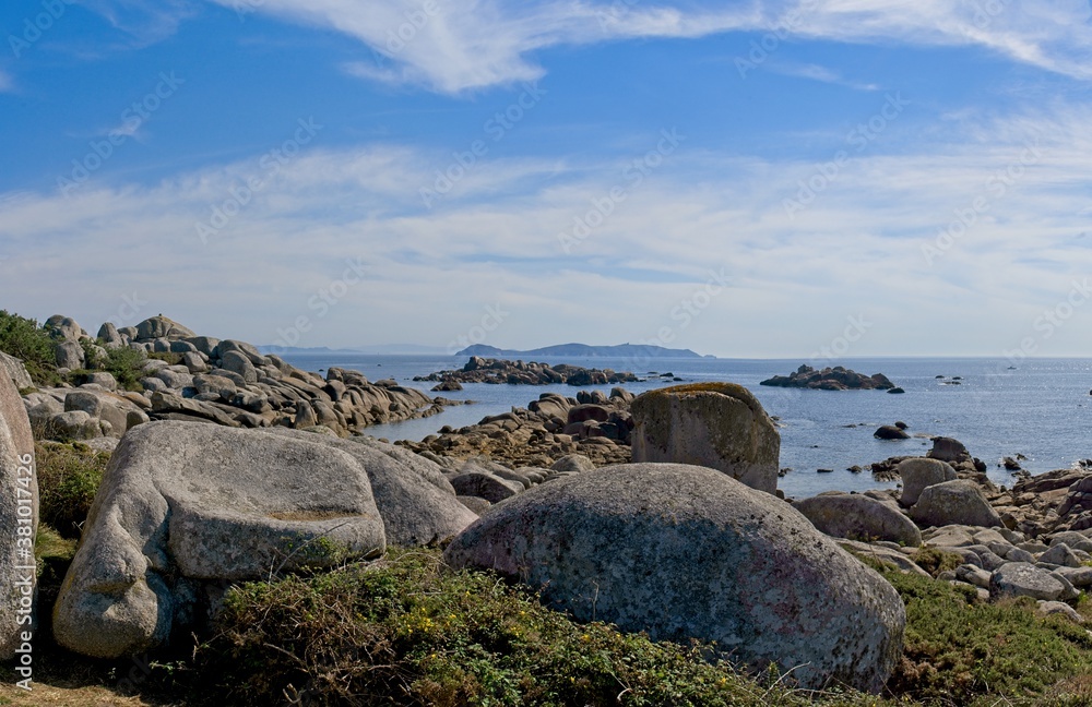 Rocks by the sea. Relaxation. Summer scene