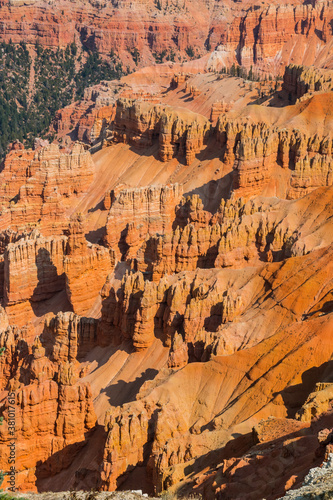 The Red Rock Spires of The Amphitheater at Spectra Point, Cedar Breaks National Monument, Utah, USA