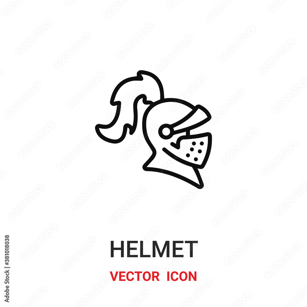 Knight helmet vector icon. Modern, simple flat vector illustration for website or mobile app.Antique helmet symbol, logo illustration. Pixel perfect vector graphics	