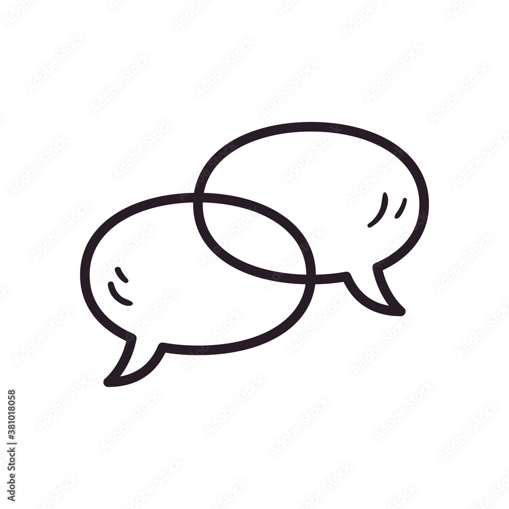 Communication bubbles line style icon vector design Communication bubbles line style icon vector design