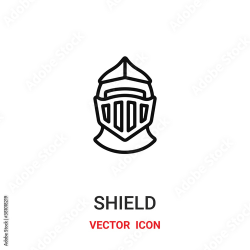 Shield vector icon. Modern, simple flat vector illustration for website or mobile app.Helmet or armor symbol, logo illustration. Pixel perfect vector graphics	