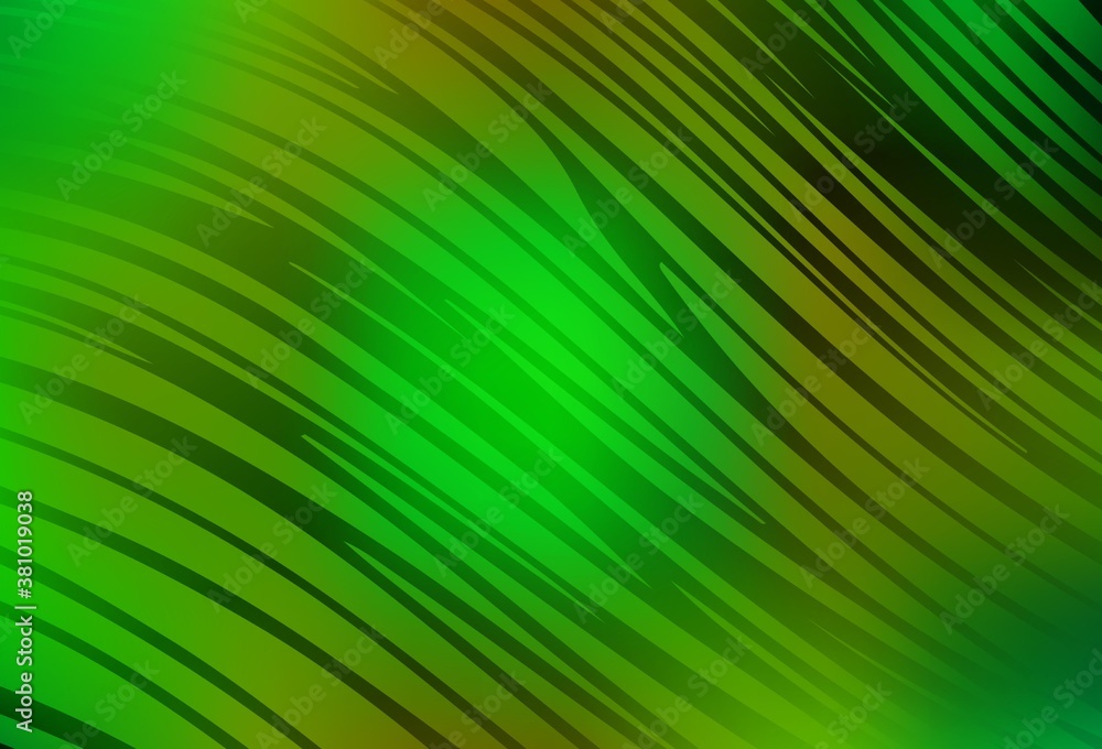 Obraz premium Light Green, Yellow vector layout with bent lines.