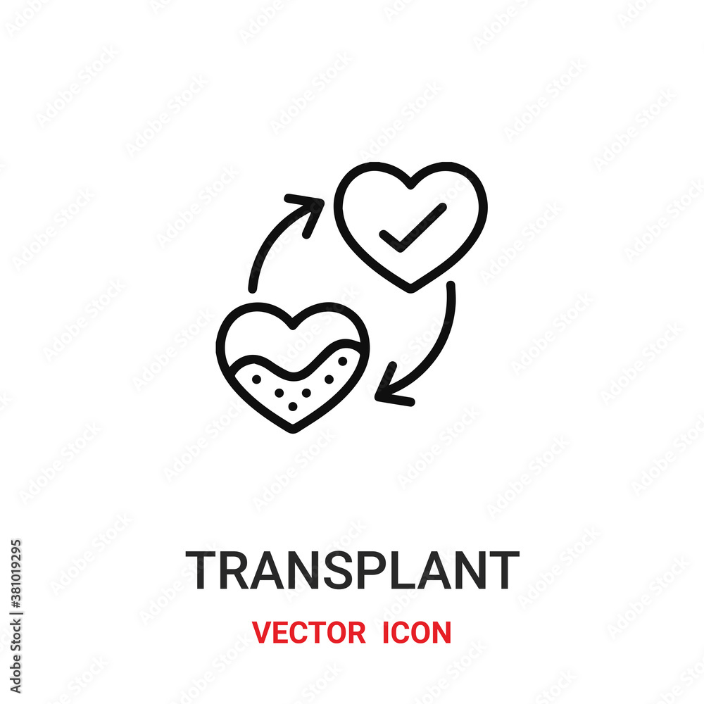 Transplant vector icon. Modern, simple flat vector illustration for website or mobile app.Heath transplant symbol, logo illustration. Pixel perfect vector graphics	