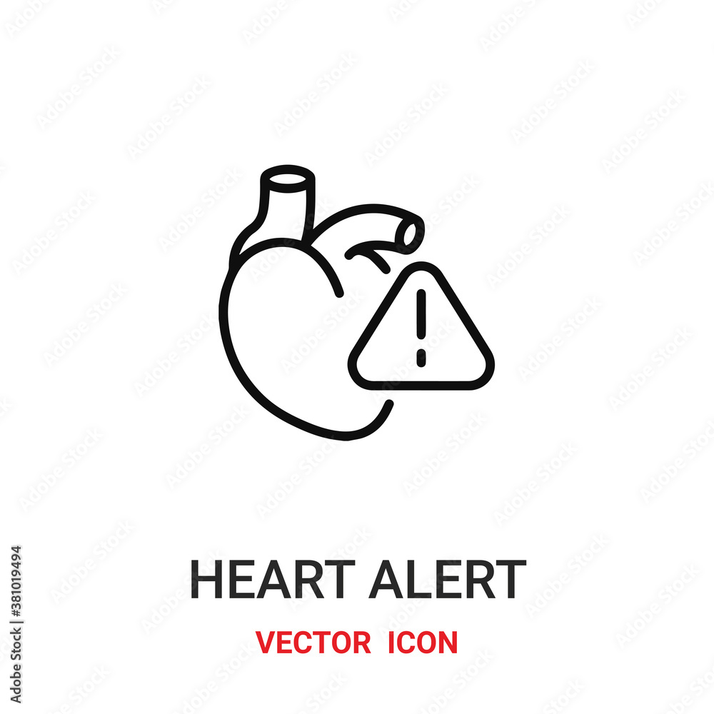 Heart alert vector icon. Modern, simple flat vector illustration for website or mobile app.Heart symbol, logo illustration. Pixel perfect vector graphics Heart alert vector icon. Modern, simple flat vector illustration for website or mobile app.Heart symbol, logo illustration. Pixel perfect vector graphics