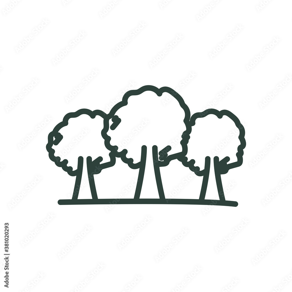 trees line style icon vector design trees line style icon vector design