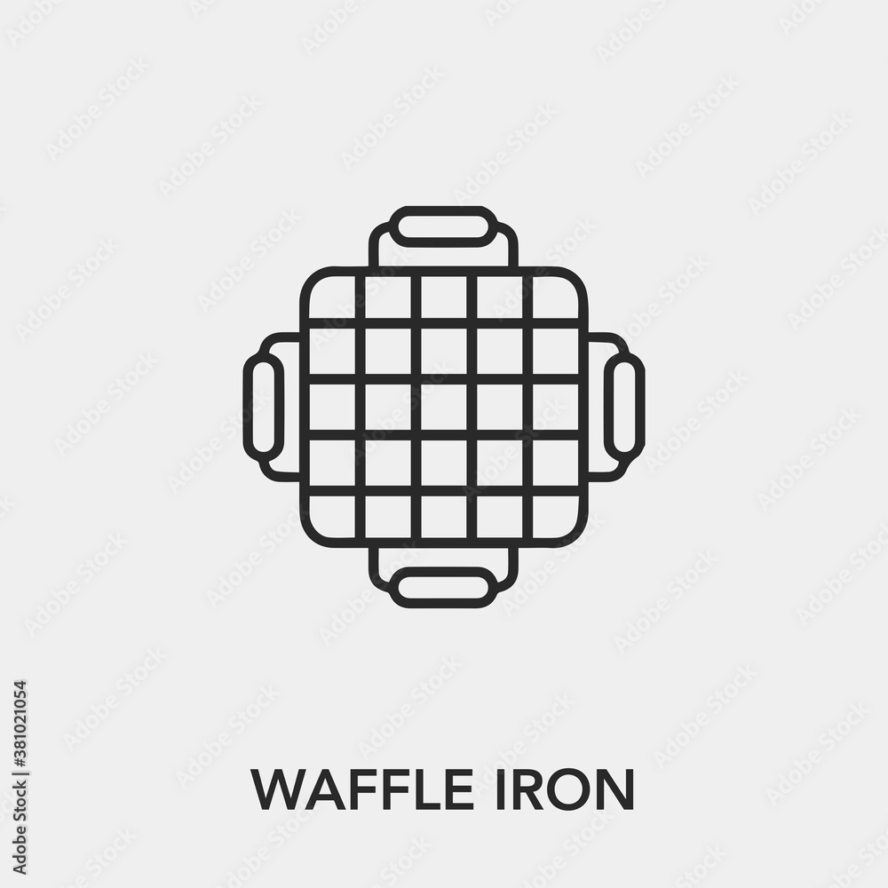 waffle iron icon vector. Linear style sign for mobile concept and web design. waffle iron symbol illustration. Pixel vector graphics - Vector.	