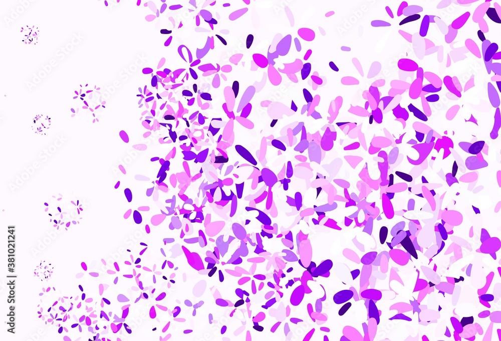 Light Purple, Pink vector natural artwork with leaves.