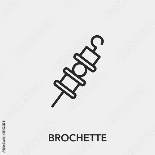 brochette icon vector. Linear style sign for mobile concept and web design. brochette symbol illustration. Pixel vector graphics - Vector.	