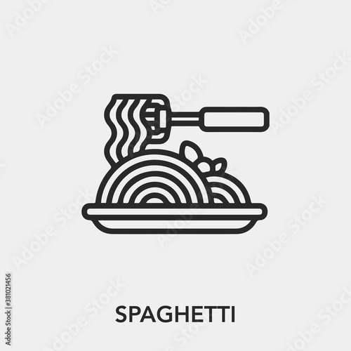 spaghetti icon vector. Linear style sign for mobile concept and web design. spaghetti symbol illustration. Pixel vector graphics - Vector.	