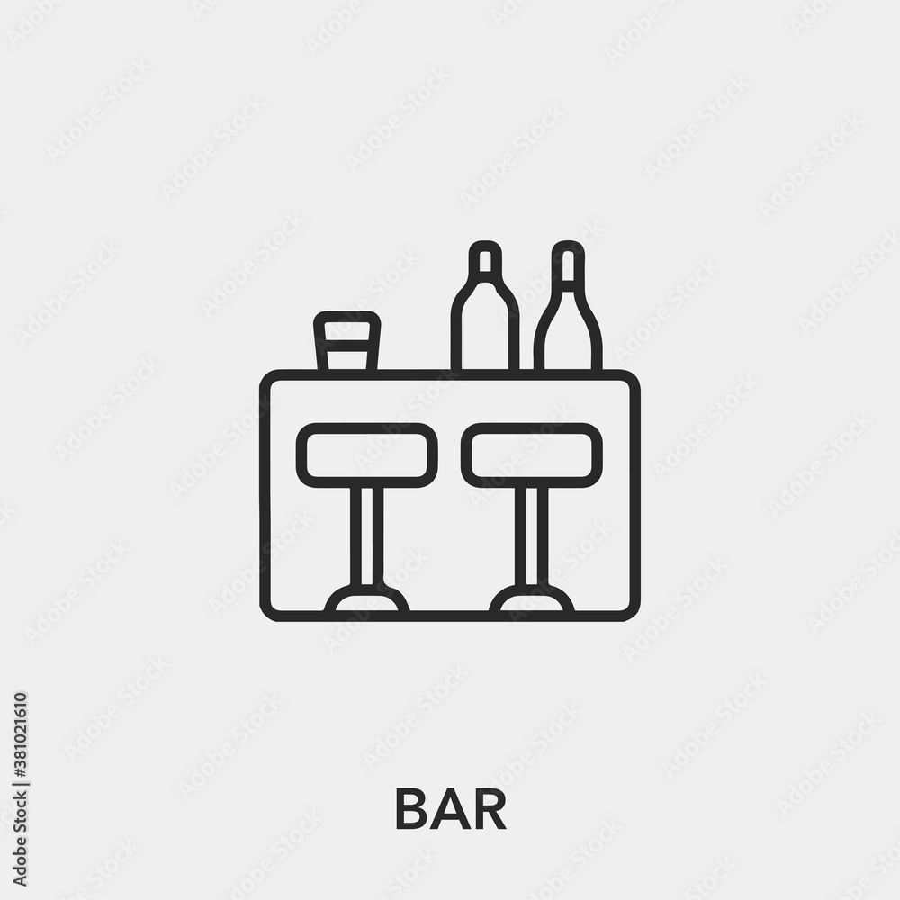drink bar icon vector. Linear style sign for mobile concept and web design. drink bar symbol illustration. Pixel vector graphics - Vector.	