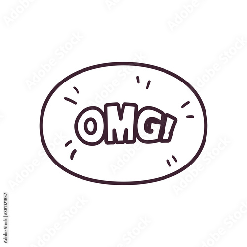 pop art omg bubble line style icon vector design