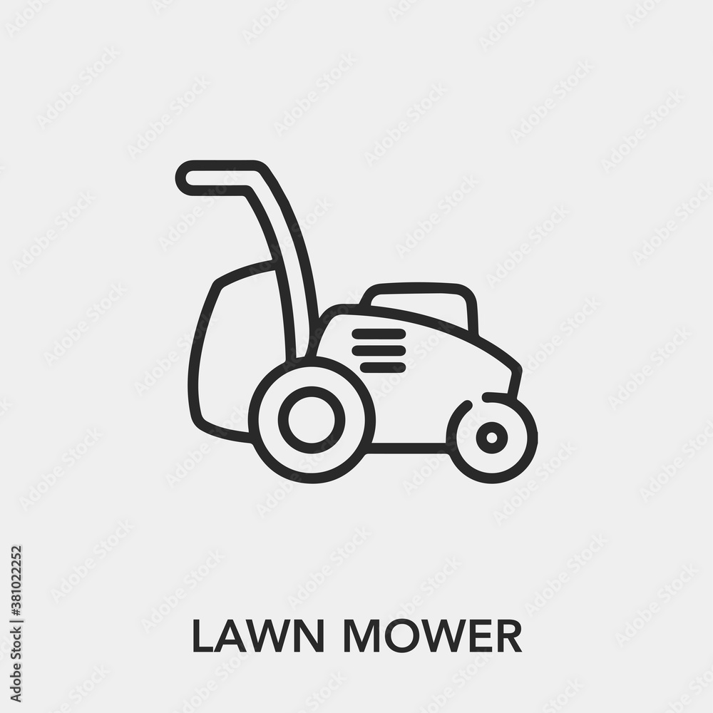 lawn mower icon vector. Linear style sign for mobile concept and web design. lawn mower symbol illustration. Pixel vector graphics - Vector. lawn mower icon vector. Linear style sign for mobile concept and web design. lawn mower symbol illustration. Pixel vector graphics - Vector.