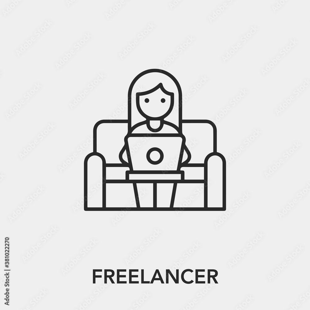 freelancer icon vector. Linear style sign for mobile concept and web design. freelancer symbol illustration. Pixel vector graphics - Vector. freelancer icon vector. Linear style sign for mobile concept and web design. freelancer symbol illustration. Pixel vector graphics - Vector.
