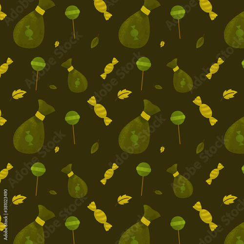 cute halloween stuff seamless pattern