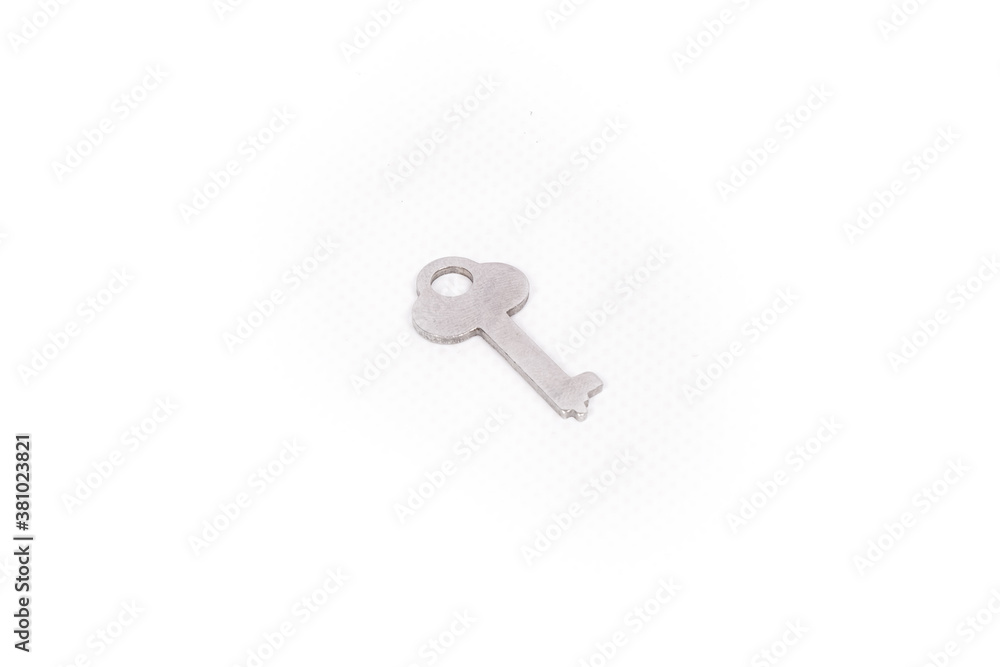 small silver key isolated on white background small silver key isolated on white background