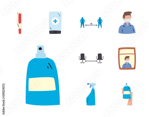New normality free form style set icons vector design