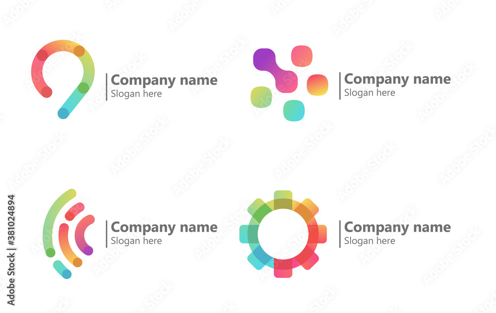 Conjunto de logos con degradados coloridos