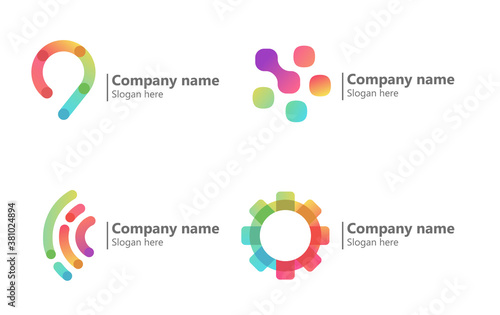 Conjunto de logos con degradados coloridos