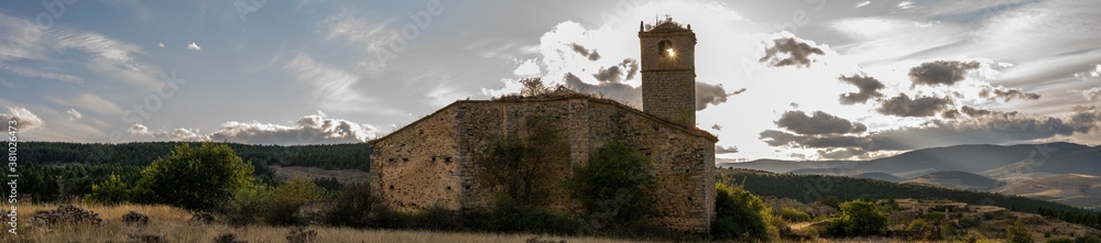 Christian Church in an abandoned village in Empty Spain