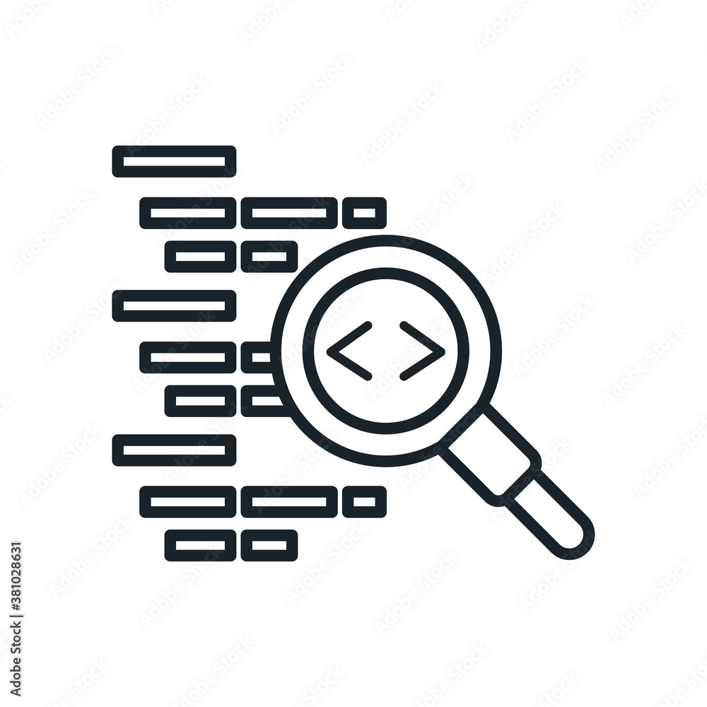 lupe with text paragraph line style icon vector design lupe with text paragraph line style icon vector design