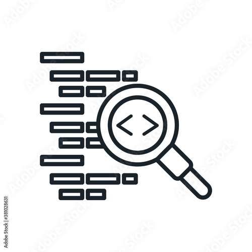 lupe with text paragraph line style icon vector design