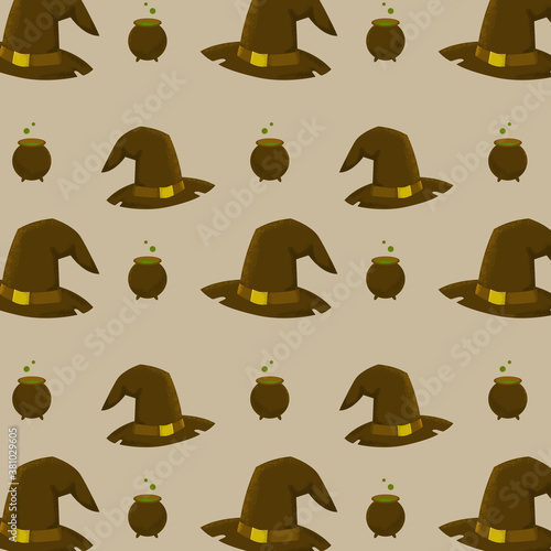 cute halloween stuff seamless pattern