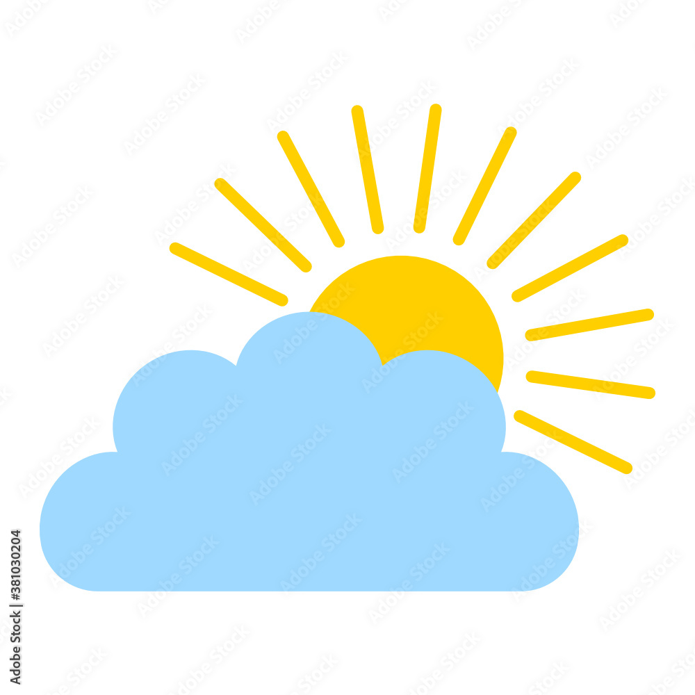 Vector sun and cloud icon. Weather symbol Vector sun and cloud icon. Weather symbol
