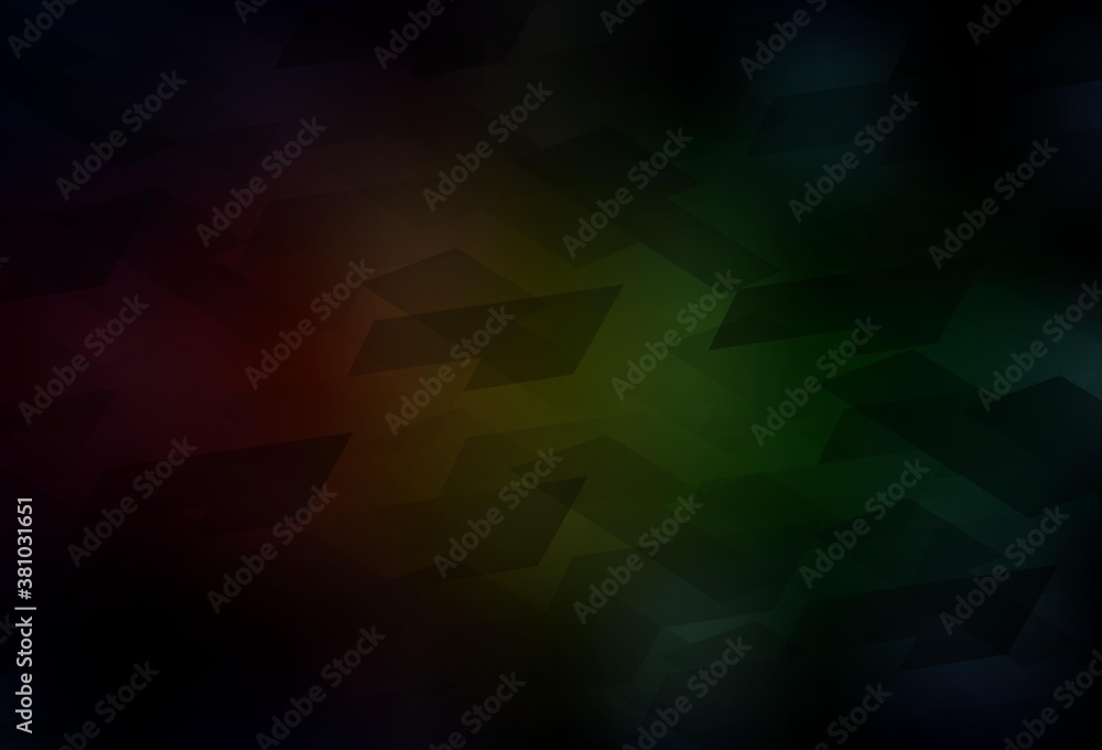 Dark Green, Red vector pattern in square style.