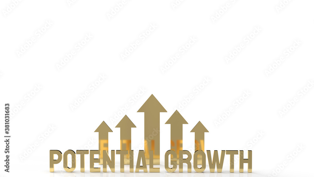 gold text potential growth on white background for business content 3d rendering... gold text potential growth on white background for business content 3d rendering...
