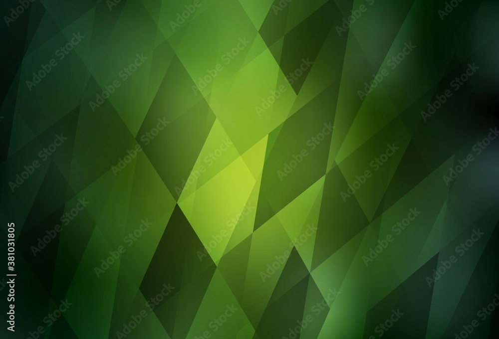 Obraz premium Dark Green vector background in polygonal style.