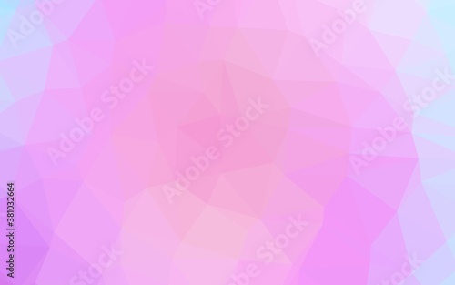 Light Pink, Blue vector low poly cover. Triangular geometric sample with gradient. Completely new design for your business.