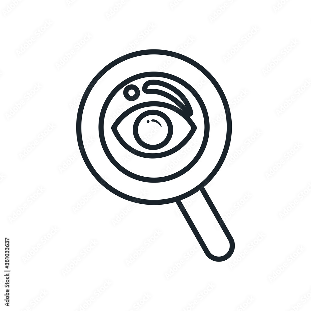 eye in lupe line style icon vector design eye in lupe line style icon vector design