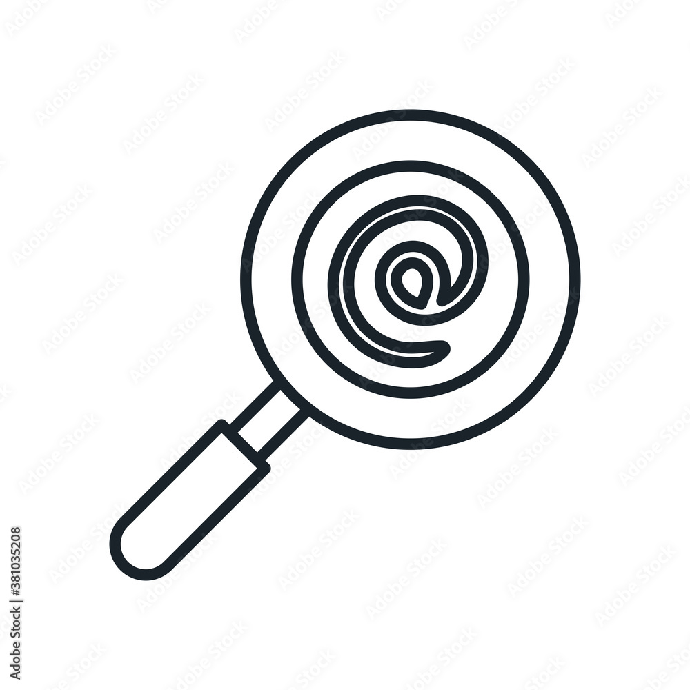 mail in lupe line style icon vector design mail in lupe line style icon vector design