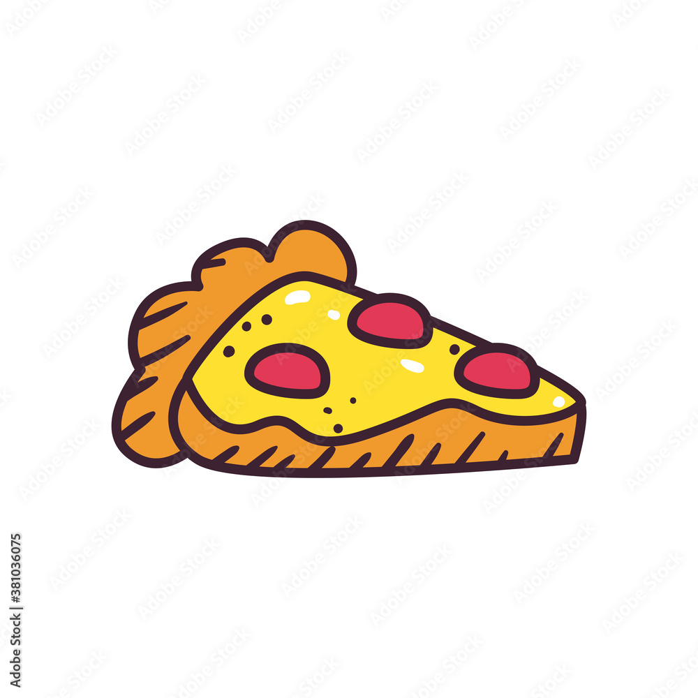 pop art pizza line and fill style icon vector design pop art pizza line and fill style icon vector design