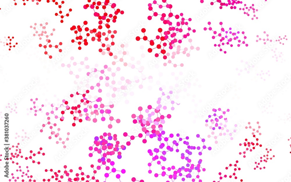 Light Pink, Red vector background with forms of artificial intelligence.
